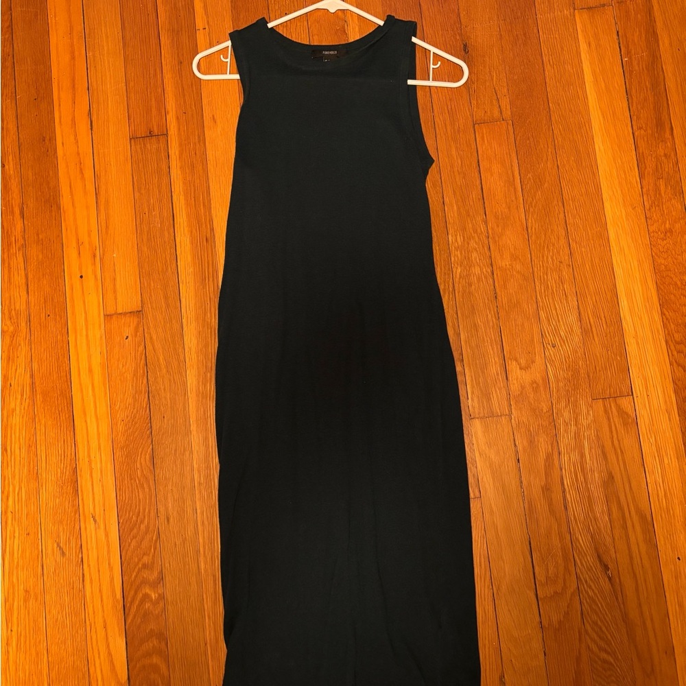 Dark teal knit body con midi dress - Forever 21 - Size S